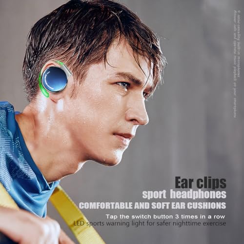 Sellwell Clip on Headphones Bluetooth V5.3, On Ear Headphones Wireless with Earhooks, Open Ear Headphones, Sports Headset Bluetooth with 4 Microphones, Earphones Noise Cancelling/Long Battery Life - Image 6