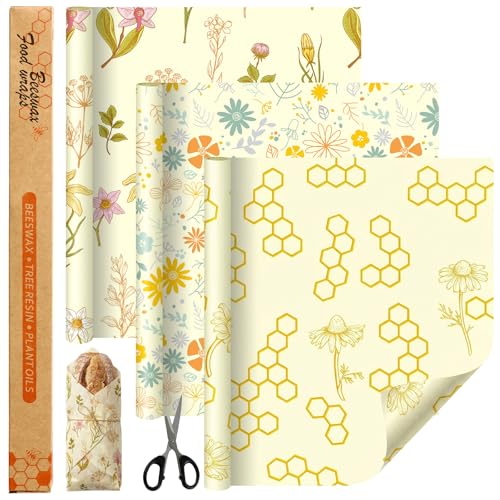 10 Best Beeswax Wrap Rolls That Make Food Storage a Breeze 4 3 Rolls Reusable Beeswax Wraps for Food