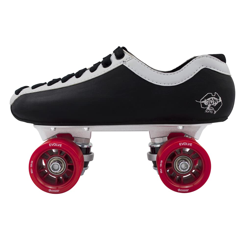 Bont Skates - Racer U Speed NTS Roller Skate - Speed Skates - Indoor and Outdoor (White/Black, 7.5)