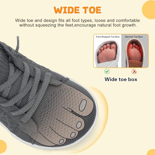 JOINFREE Toddler Shoes Girls Boys Wide Barefoot Shoes Minimalist Walking Sneakers Zero Drop Slip on Tennis Shoe Breathable Naturally Flexible2
