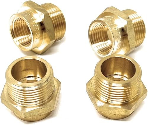 Miniatura 10 de Rosca G (Métrica BSPP) Macho a NPT Rosca Adaptador de tubería hembra - Adaptador sin plomo (38 pulgadas)