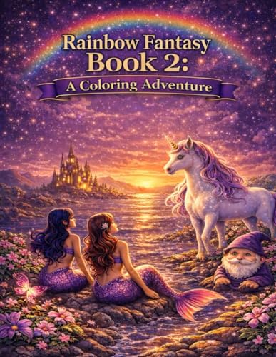Rainbow Fantasy Coloring Book 2: Unicorn, Fairy, Mermaid, and Gnome Coloring Book for Girls and Boys – Magical Fantasy Pages for Kids Ages 6–10 (Rainbow Fantasy Coloring Series)