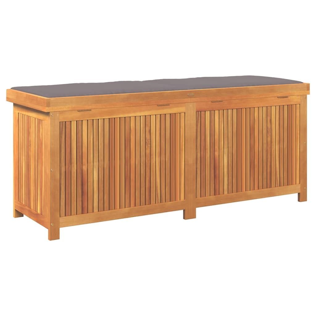 Hommdiy Outdoor-Kissenbox Gartenbox Auflagenbox Wasserdicht Holz 150x50x60 cm Massivholz Akazie