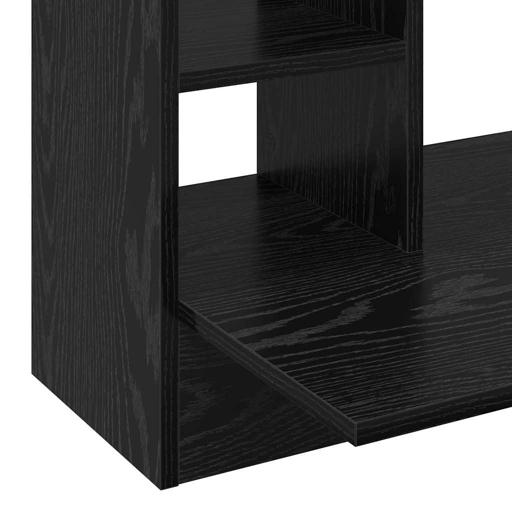 Wandtisch Schwarz Eichen-Optik 105 x 48 x 75 cm Holzwerkstoff mit integrierten Regalen für platzsparendes Home-Office und Moderne Büroorganisation