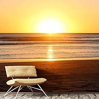 Wall Mural Sunset Sunrise Background Nature Scenery Removable Self-Adhesive Wallpaper Wall Decoration for Bedroom Living Room - 66x96 inches
