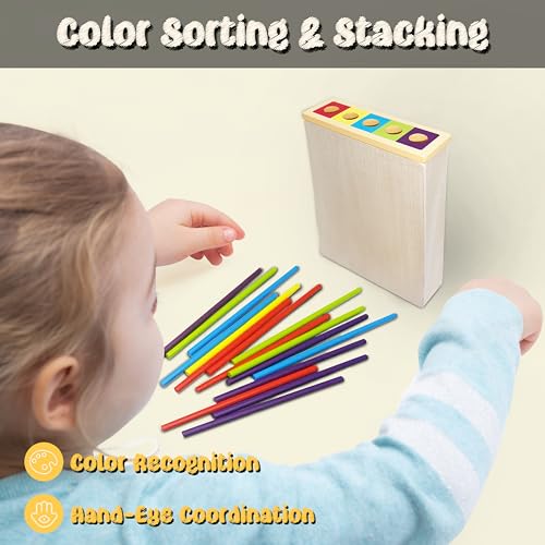 Juego Montessori 4 en 1 de madera para aprendizaje STEM miniatura 5
