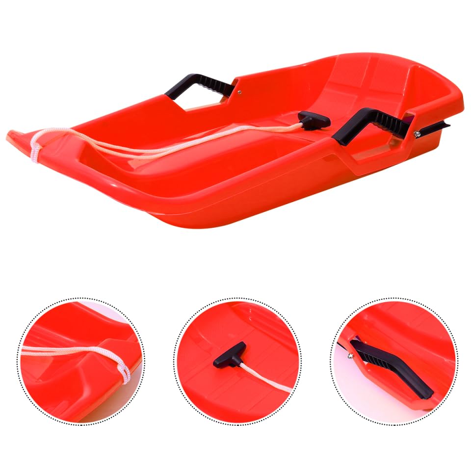 Abaodam Slitta da Neve in Plastica Ispessita 25 Pollici Leggera E Resistente con Impugnatura Antiscivolo per Bambini E Adulti Slittino da Neve Outdoor per E Sabbia