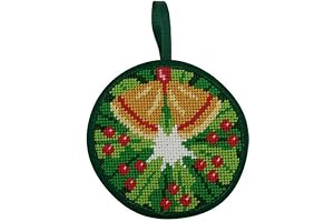 Needlepoint Christmas Wreath Ornament Kit - Festive and Handmade Holiday Decor
