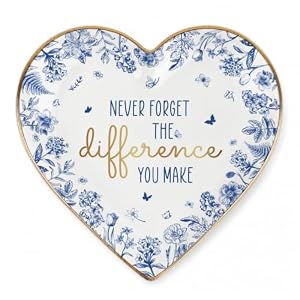 Thank You Gifts for Women – 4″x4″ Ceramic Jewelry Dish Tray – Birthday Nurses Week Teacher Appreciation Gifts for Women Employee Coworker Boss, Retirement Farewell Going Away Gift for Woman