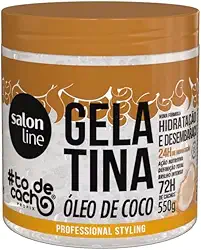 Salon Line, Gelatina Nutritiva, #TodeCacho, Vegano - Para Cabelos Ondulados, Cacheados e Crespos, 550g