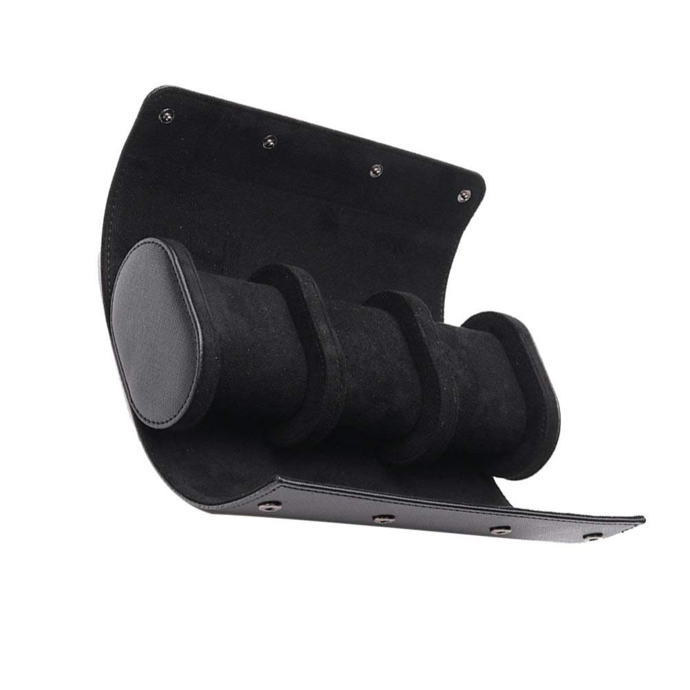 Scicalife Étui de Voyage de Rouleau de Montre - Boîte de Rangement pour Montre Ronde Rétro Améliorée Rangement pour Montre à 3 Fentes en Cuir PU