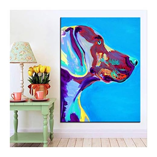 XIANRENGE 100% Pintado A Mano Pintura Al Óleo De Dibujos Animados Lindo Animal Lado Cara Perro Morden Abstracto Arte De La Pared Fotos para La Habitación del Niño Decoración para El Hogar