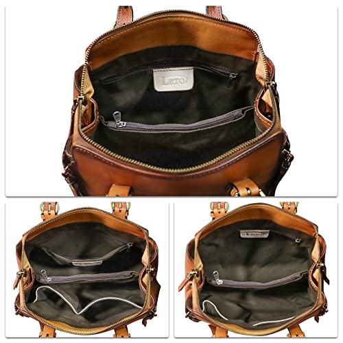 Image of Genuine Leather Handbags Satchel for Women Purse Vintage Handmade Top-Handle Crossbody Shoulder Bag
