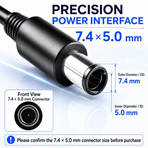 Image of 180W Charger for Dell 19.5V 9.23A 7.4mm Precision Alienware Dock | Compatible with select Dell Precision Alienware G Series WD19 WD22TB4 docks
