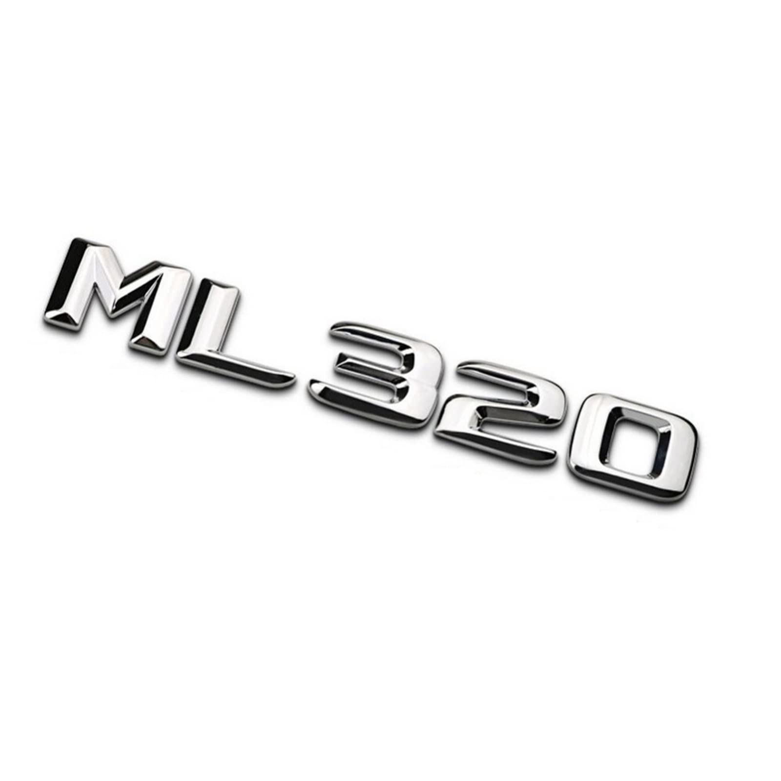 Chrome Shiny Silver ML 320" Lettre arrière du Coffre de Voiture Mot Badge Emblem Letter Decal Sticker Fit for Mercedes Benz ML Classe ML320