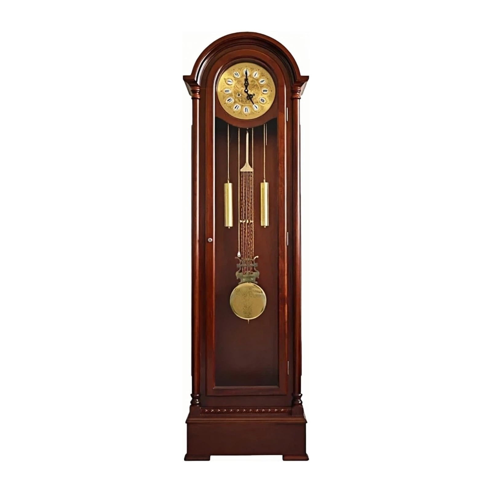 WANGHAI-666 Grandfather Clocks Wood Grandfather Clock Floor Mechanical Pendulum Chimes Standing for Home