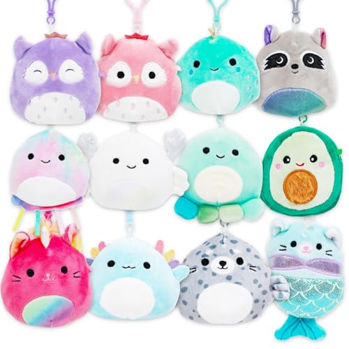 Bulk Squishmallows Ornament Plush Set - Bundle with 12 Mini