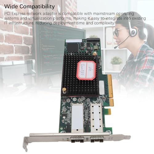 Adaptador de Red PCIe 10GbE con puerto SFP para PC, interface PCIE X8 miniatura 4