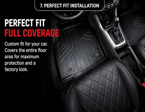 Image of Carnest 5D TPE Car Floor Mat Compatible with - Nexon-(2023-2026) Vehicle Specific Fit | Waterproof, Dustproof & Anti-Slip | Heavy Duty All Weather Car Foot Mat (3 Rows,Black)