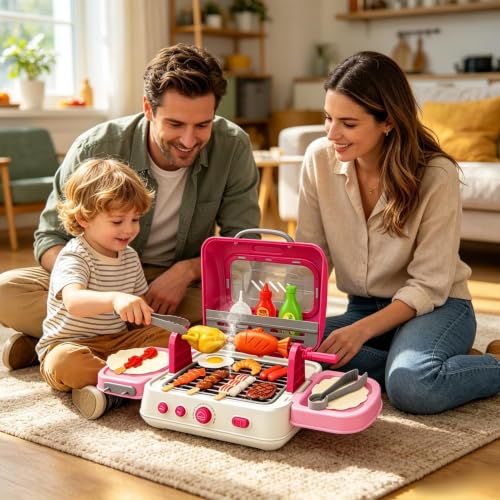 Parrilla infantil plegable y juego de cocina interactivo para niños 2