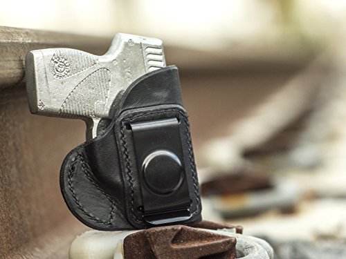 OUTBAGS USA LS4 Full Grain Leather IWB Holster for Taurus TCP 738 - Concealed Carry Gun Holster Handcrafted in USA - Right Hand, Black