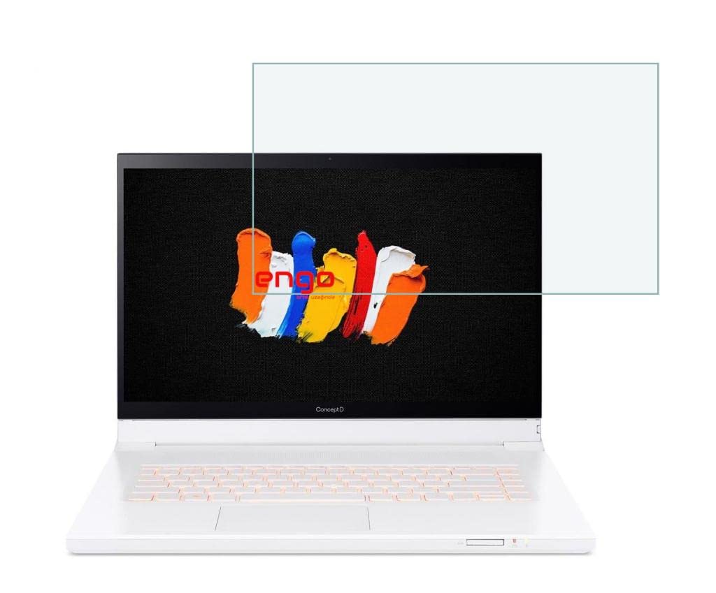 Engo Acer Conceptd 3 Ezel Pro 15.6 İnç İle Uyumlu Ekran Koruyucu Notebook, 9H Temperli Kırılmaz Esnek Nano Cam, Çizilmeye Ve Darbeye Dayanıklı Laptop Koruma, HD Şeffaf