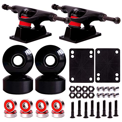 JFJ Skateboard Wheels Set,Include Skateboard Trucks, Skateboard Wheels 52mm, Skateboard Bearings, Skateboard Pads, Skateboard Hardware 1