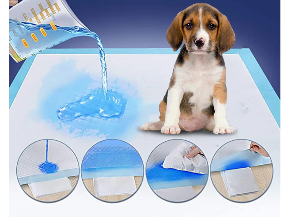 Juego de 50 almohadillas para cachorros, tamaño "S", aprendizaje a orinar, 45 x 60, para caja de arena, cama para cachorros, base para cuencos, resistente al agua, absorbe los andamios