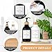 Zopeal 4 Pcs 16 oz Kitchen Soap Dispenser Set with Bamboo Tray and Dish Brush Plastic Soap Dispenser Set with Waterproof Labels for Hand Dish Lotion(Matte Black,White)