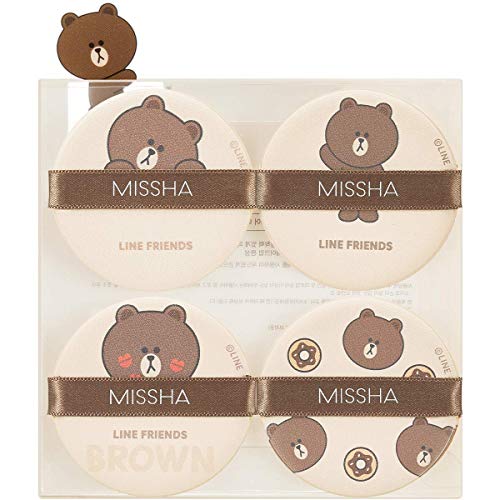 Missha Tension Pact Puff_Line Friends Edition [Fitting 4P_#01 Brown]