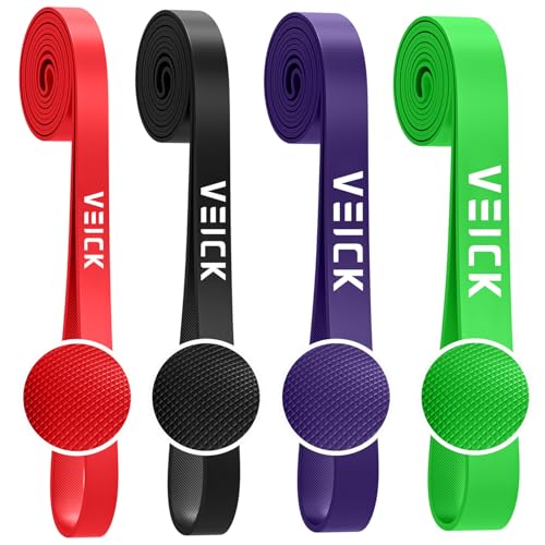VEICK トレーニングチューブ フィットネスチューブ エクササイズバンド 天然ゴム 強度別4本セット エクササイズバンド 自宅 筋トレの商品画像（Amazon）