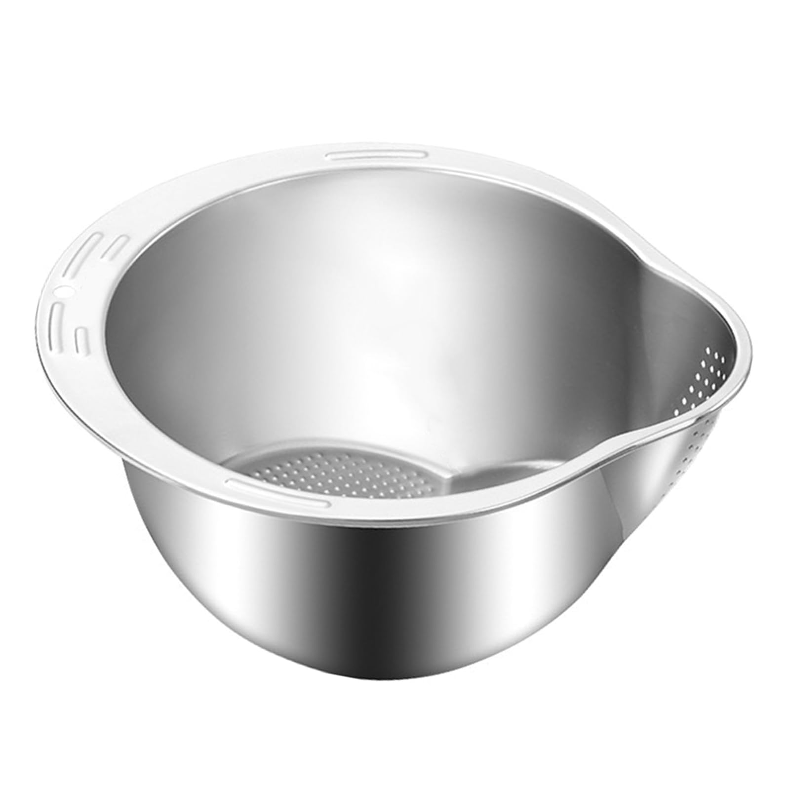 CAZSTYK Steel Rice Washer Bowl Small Colander Strainer with Grater for Quick Draining Cleaning Vegetable Kitchen Essential Rice Washer with Grater