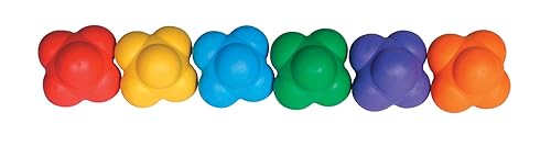 Sportime - 1272724 React-2 bolas de goma con rebote errático - Juego de 6 - Varios colores
