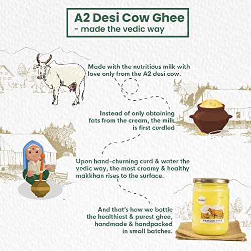 Image of Vediko Combo Pack of A2 Cow Ghee 1 Litre and Raw Tulsi Honey 700gm | Organic Honey | Raw Honey Unprocessed | Grass Fed Desi Cow A2 Ghee Bilona Method