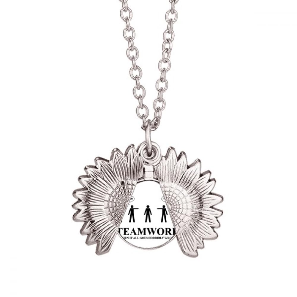 Identify Tacit Understanding Member Team Sunflower Necklace Pendant Locket Jewelry