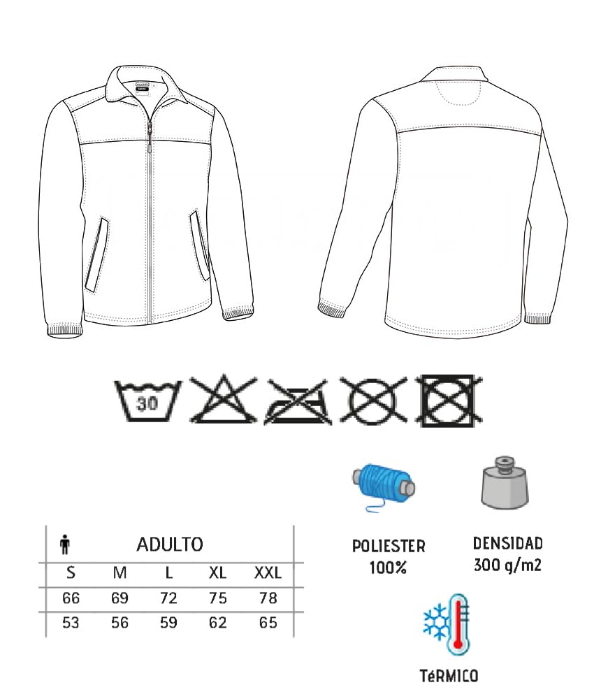 Genérico Chaqueta Forro Polar Térmico para Hombre y Mujer - Micro-Polar 300g/m² Alta Retención Térmica, Anti-Pilling, Cremallera Entera y Bolsillos con Cierre