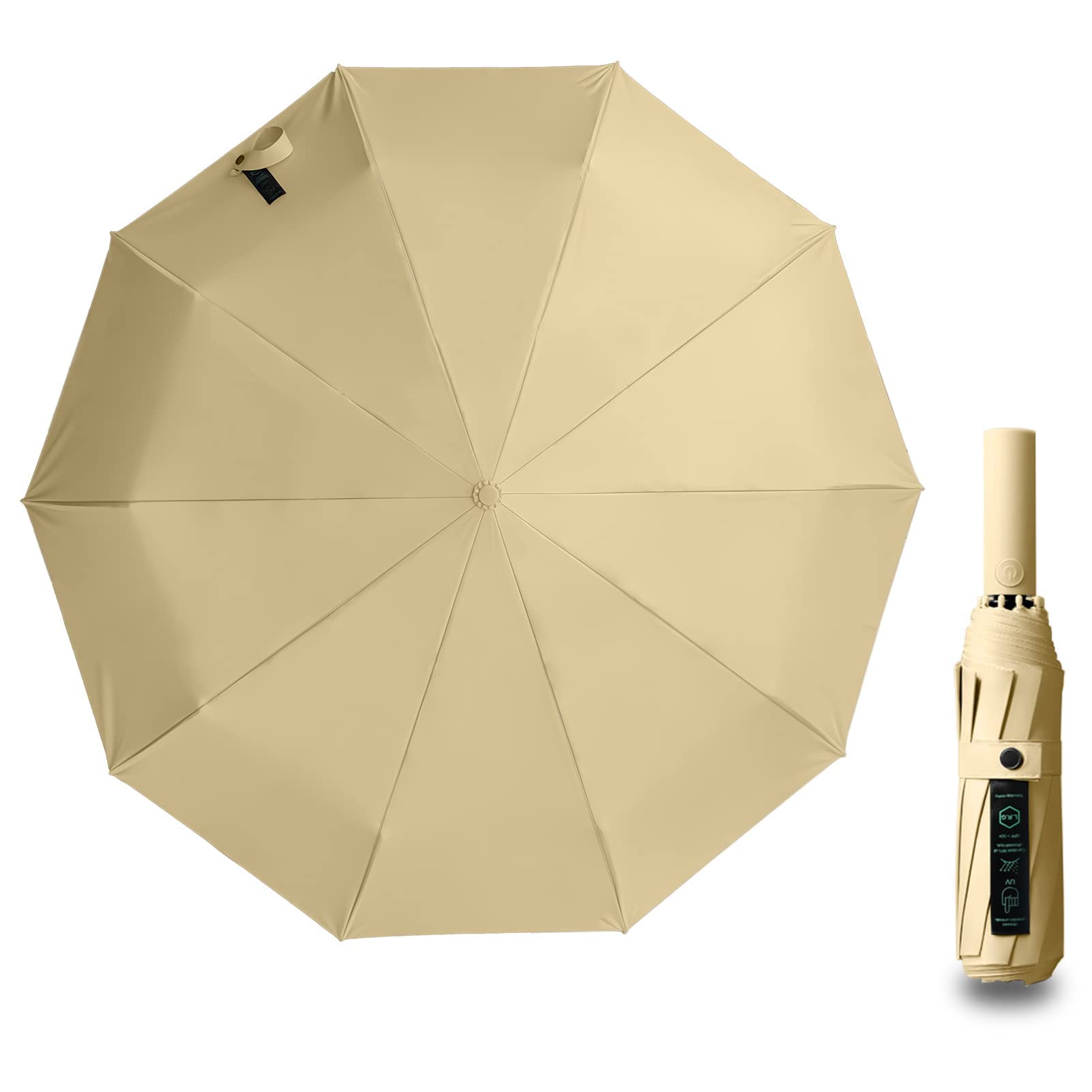 Umbrella for Rain Windproof Travel Umbrella UV Protection Umbrella Compact Folding Automatic Umbrellas for Men and Women, One Size