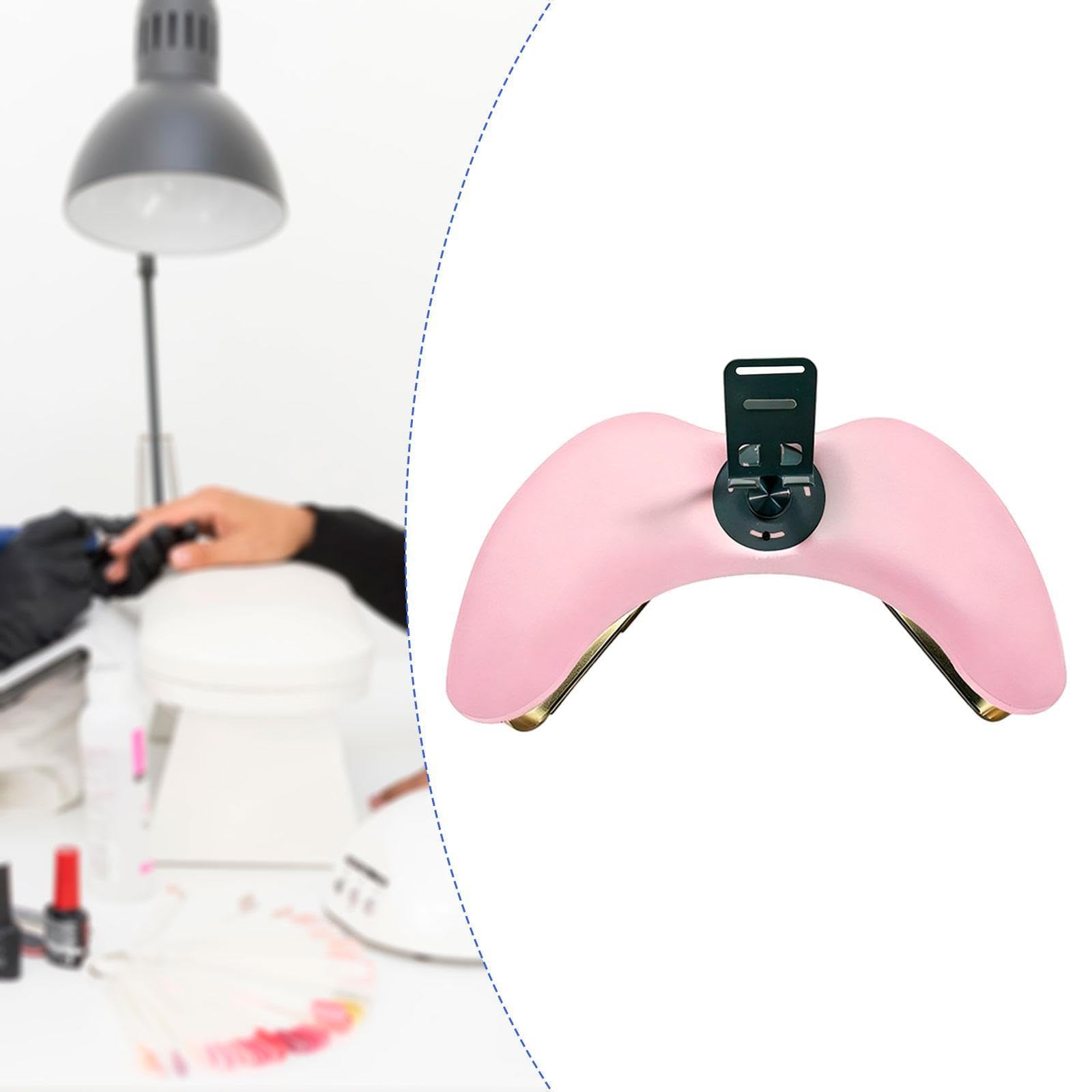 Oshhni Cuscino poggiamani per manicure art con supporto per telefono, comodo tavolo per unghie a forma di U in pelle PU per uso domestico fai da te in, Rosa
