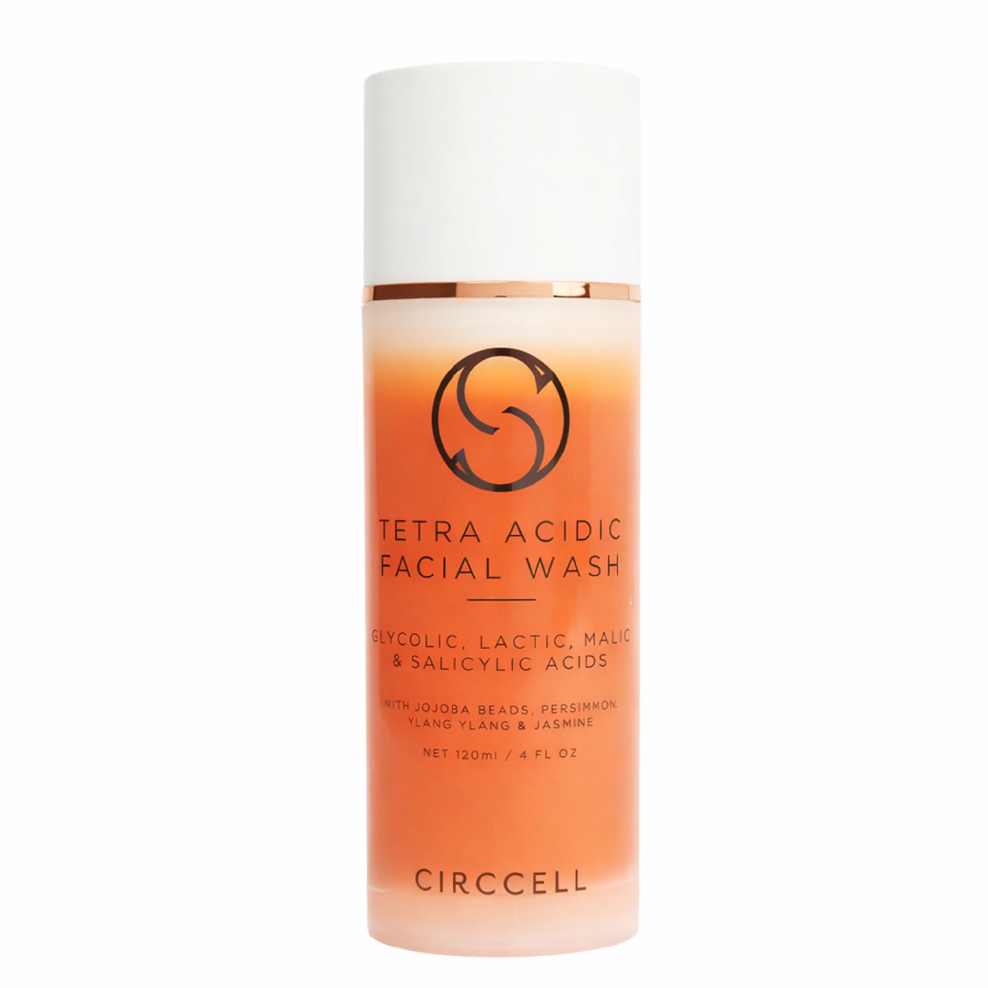 CIRCCELL Tetra Acidic Facial Cleanser: Perfect Your Skin with a Blend of Glycolic, Malic, Lactic, and Salicylic Acids Infused with Nourishing Jojoba