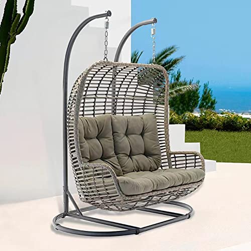 Silla de ratán con Cesta Colgante para Exteriores, Silla Colgante de orquídea con Soporte, Adecuada para Dormitorio, balcón y terraza