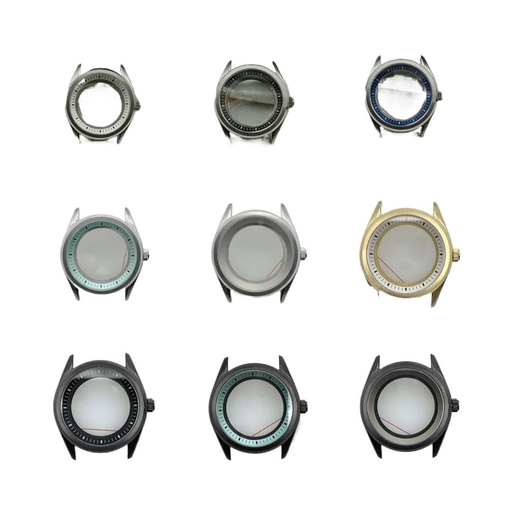 Parti di assemblaggio for orologio meccanico da 41 mm for cassa modificata, cassa in vetro zaffiro in acciaio inossidabile, adatta for movimento NH35 NH36