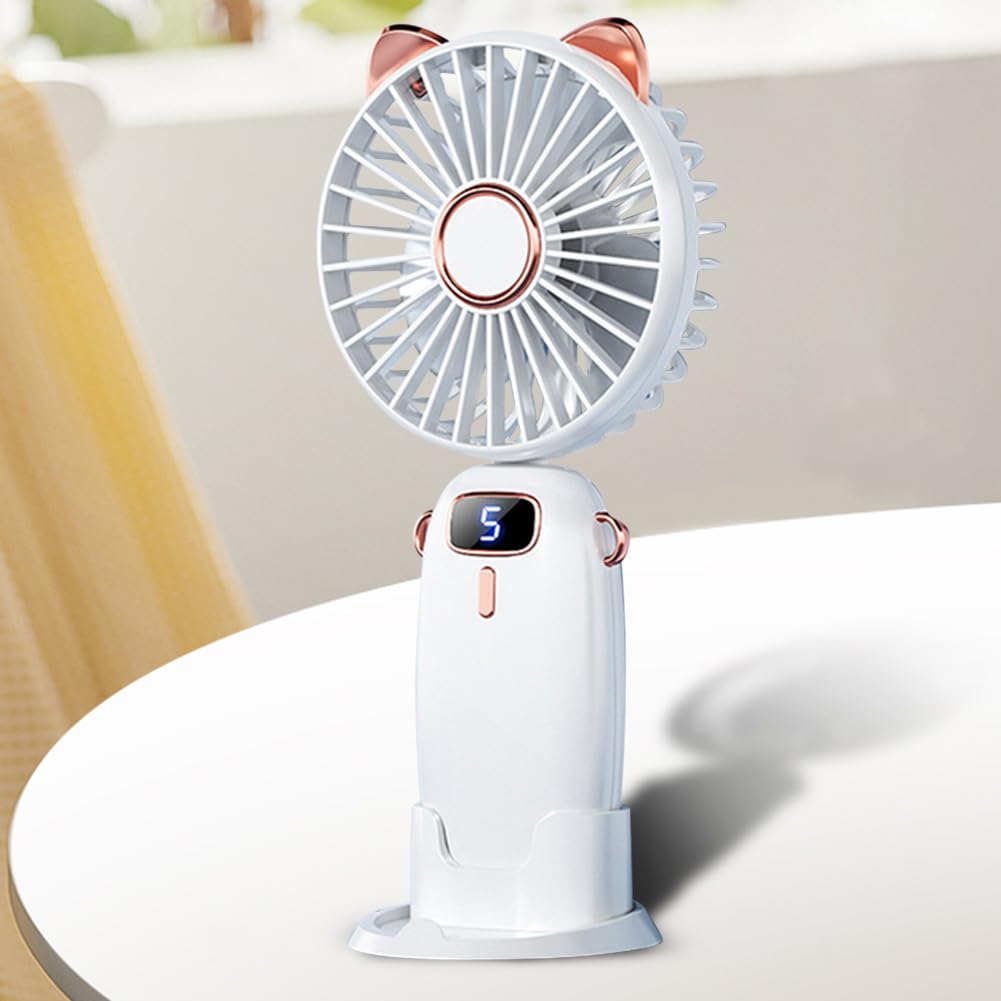 Fiorky Handheld Fan, Portable Hand Held USB Rechargeable Electric Mini Fan  with 5 Speeds, Quiet Foldable Personal Fan Desk Fan with LED Display for  Home Office Travel Dormitory : Amazon.co.uk: Home u0026