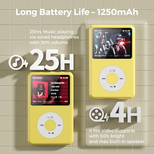 Image of MP3 Player with Bluetooth Y1 128GB Video EBOOK Lemon