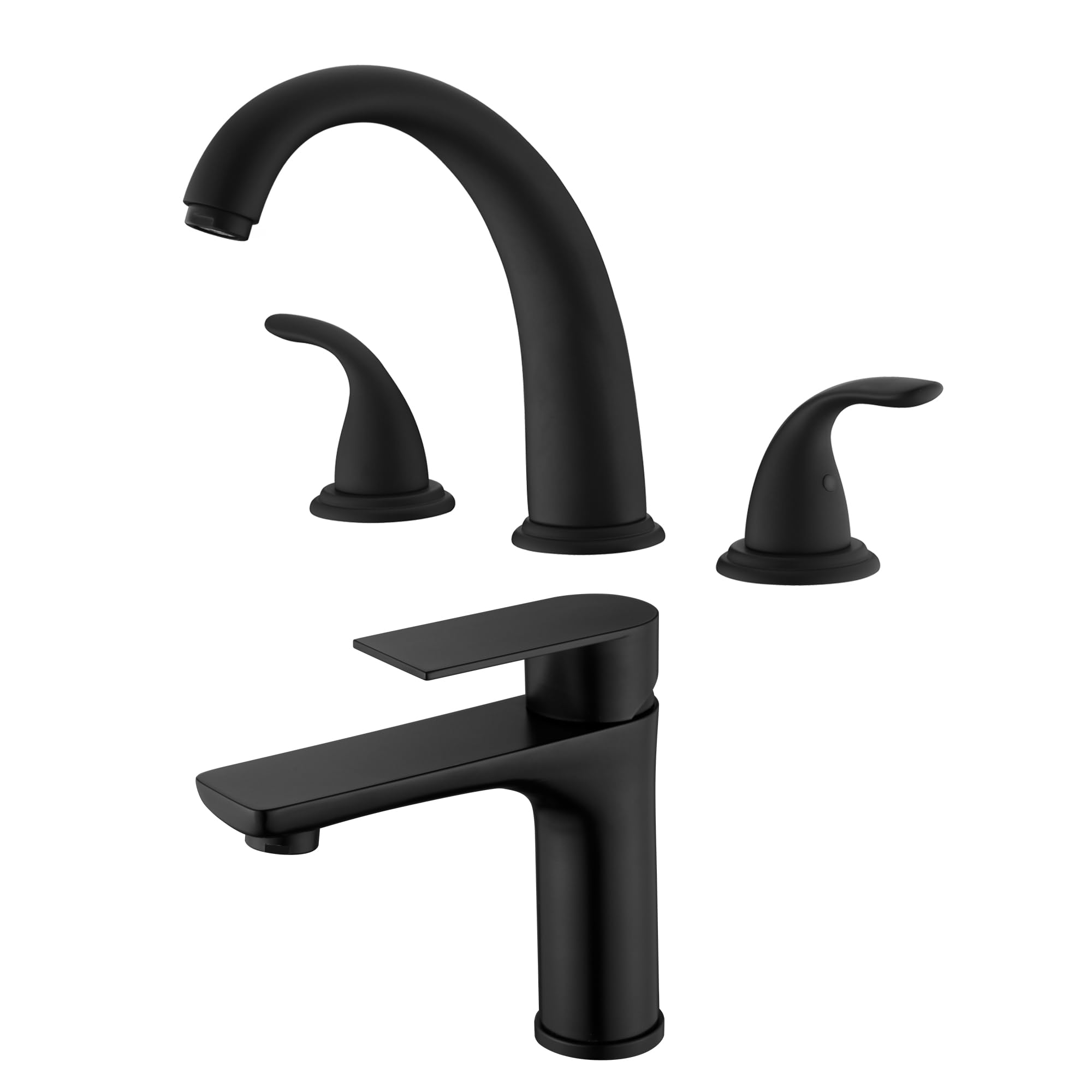 Hcfyauis Roman Tub Faucet S2169s-Mb + Bathroom Sink Faucet S1425-Mb