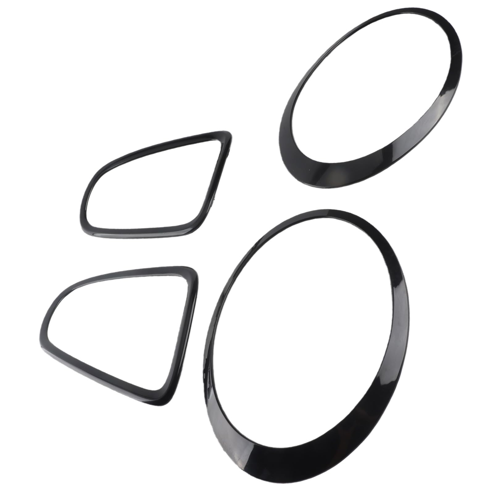 Embellecedor de Bisel para Faros Delanteros Automáticos, 4 Piezas de Repuesto para Faros Delanteros Traseros Negros Brillantes para Mini R56 R57 R58 R59 Cooper S JCW 2007‑2015