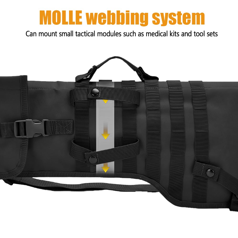 DONGKER Custodia per Fucile, 29" Borsa Porta Fucile ad Aria Compressa Molle, Custodie per Armi da Fuoco con Tracolla Regolabile per Custodia da Caccia e Tiro (Non Include il Fucili)