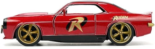 Miniatura 2 de DC Comics 1:32 1969 Chevy Camaro - Coche fundido a presión con figura de Robin de 1.65 pulgadas, juguetes para niños y adultos