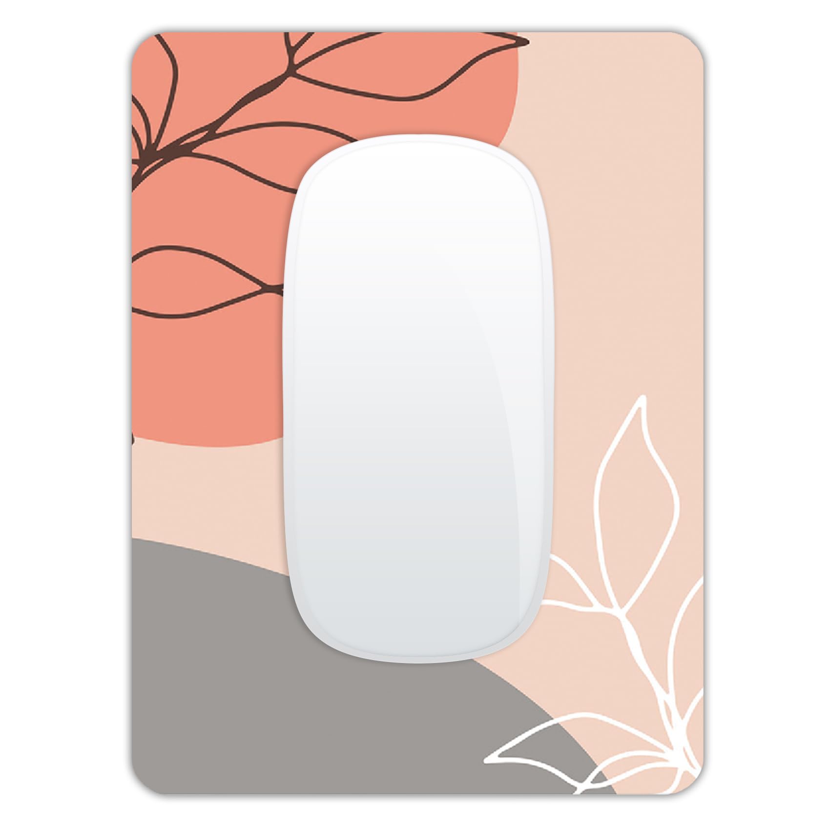 Small Mouse Pad, Mini Mouse Pad 6 X 8 Inch with Non-Slip Rubber Base for Keyboard Tray Laptops Wireless Mouse Home Office Travel, Washable & Portable (Bohemian Art Leaves)