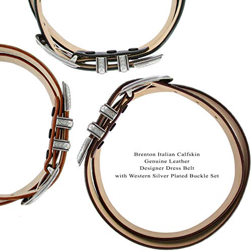 Brenton Genuine Full-Grain Cowhide Leather Dress Belt 1-1/8"(30mm) taper down to 1"(25mm) wide or Belt Strap only4