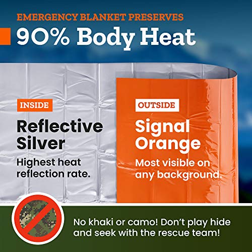 Emergency Blanket 4Pack Space Blankets Preserve up to 90% of Body Heat Emergency Blanket survivel Multipurpose, Emergency Blanket car Foil Blanket Bundle by NeedIndeed, 83x52 in. - Image 4